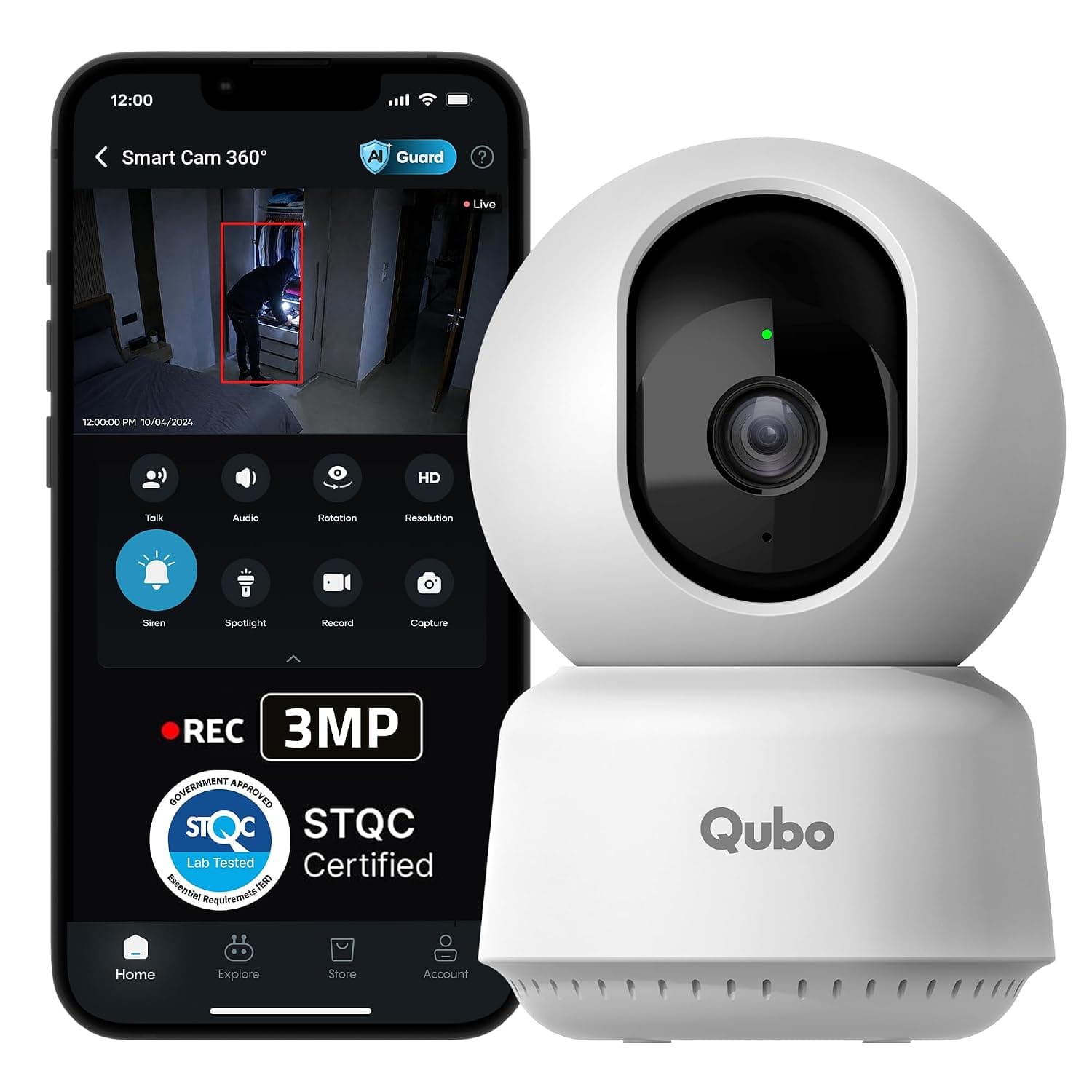 Qubo Smart Cam 360 degree indoor camera