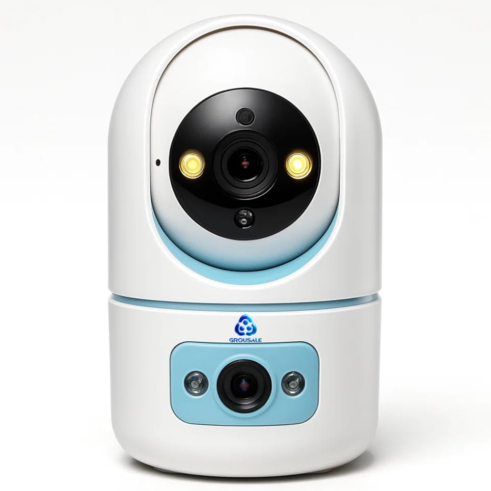 Grousale 4MP dual-lens indoor Wi-Fi camera for monitoring animals at home